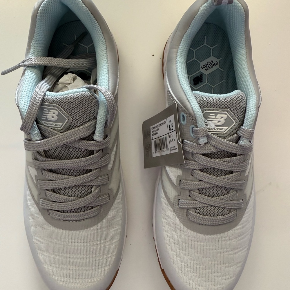New Balance Women's White and Gray golf cleats - size 6.5